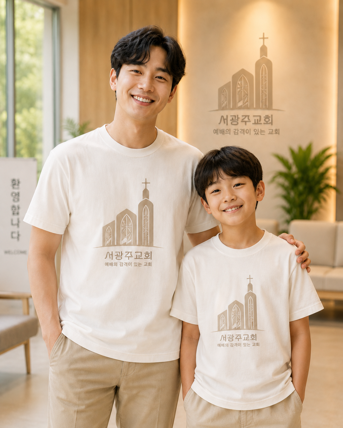 서광주교회 로고 응용 — 티셔츠 (성도와 자녀)