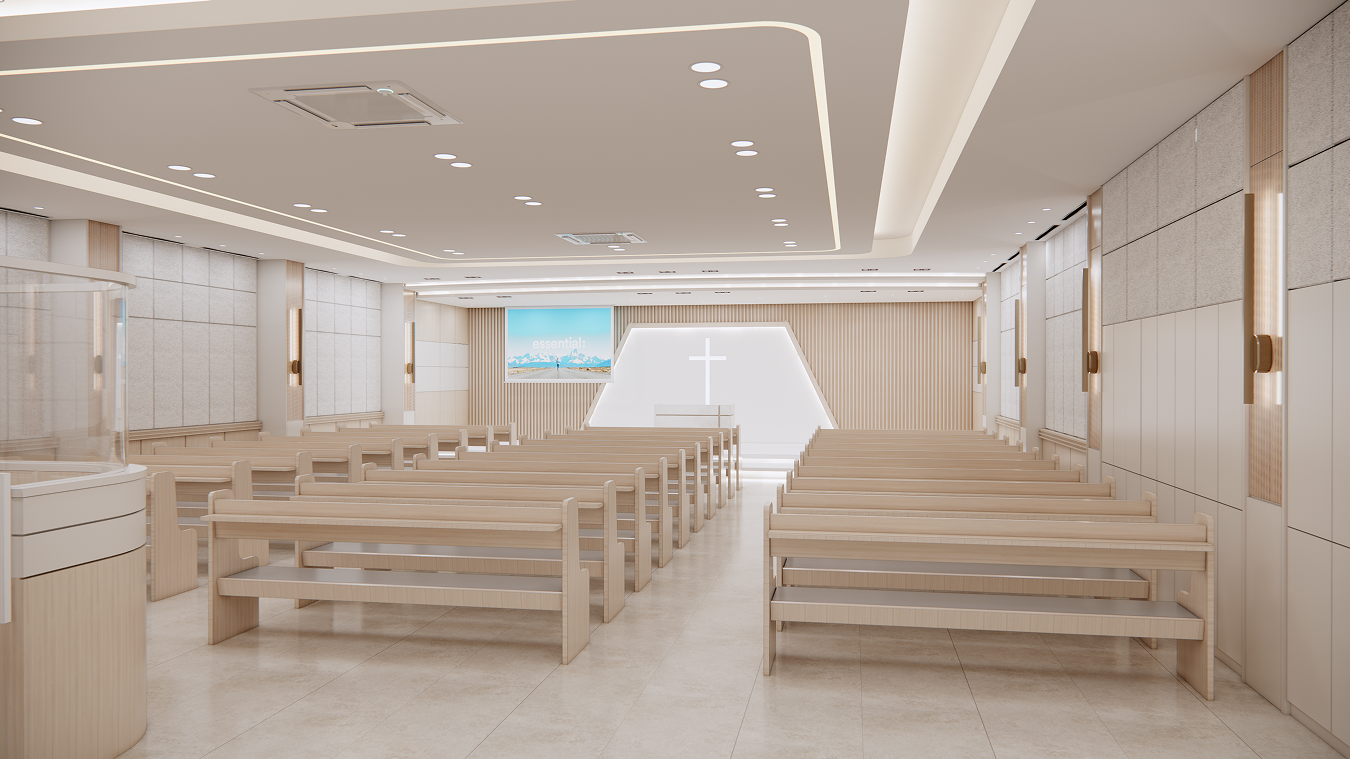 광주요단교회 예배당 인테리어 3D디자인 by. 컨빌디자인